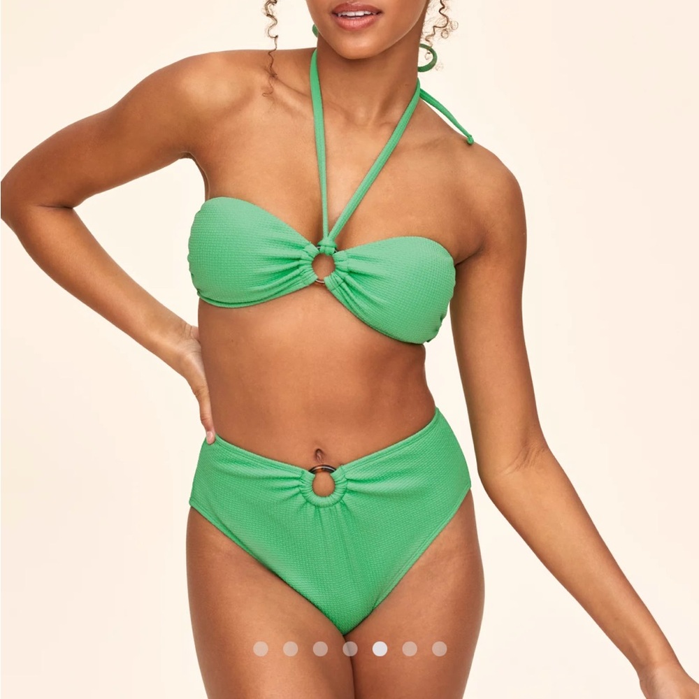 Green Halter, high waisted Adore Me Bikini